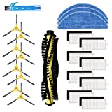 DOKKOO Accesorios Repuestos para Robot Aspirador IKOHS netbot S15 Accesorios Pack de 1 Cepillo Principal y 8 Filtros y 8 Cepillos Laterales y 3 Mopas.
